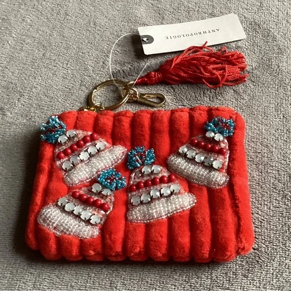 NWT Anthropologie Beaded Coin Zip/ Card Case - Picture 3 of 3